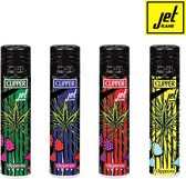 Clipper Jet Flame - Stormaansteker - Psychedelic Weed - 4 stuks