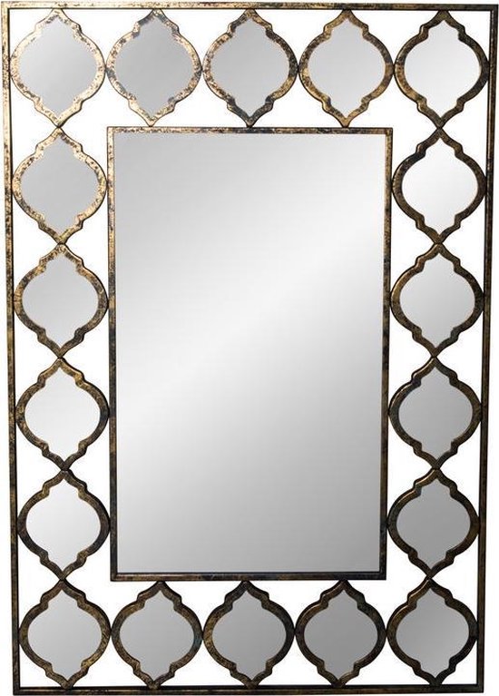 Industriële Wandspiegel Goud Luxe Spiegel - Handgemaakt - Handgemaakte Wandspiegel -... | bol.com