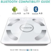 Bluetooth Weegschaal - Smartphone App - Smart Body Scale - Personen Digitale Weegschaal - 11 Meetfuncties - \Android/iOS Compatible