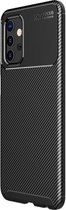 Samsung Galaxy A32 5G Hoesje Siliconen Carbon TPU Back Cover Zwart