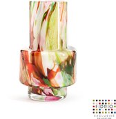 Design vaas Nuovo - Fidrio MIXED COLOURS - glas, mondgeblazen bloemenvaas - diameter 10 cm hoogte 25 cm