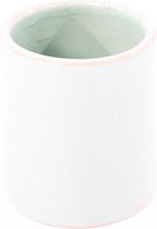 Handgemaakte aardewerk mok mintgroen zonder oor l (10,5 cm) set van 4