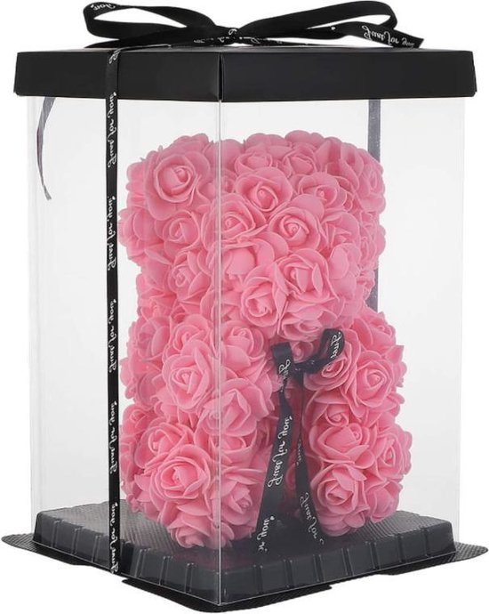 10 Geconserveerde Rozen Met Pluchebeer In Cadeaubox 10 Geconserveerde Rozen Met Pluchebeer In Cadeaubox
