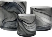 Celtic Marble | Marmer windlichten | 2 stuks | Marmer theelichten | 15 cm | Vase The World