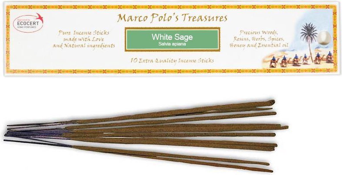 Wierook Marco Polo’s Treasures White Sage (1 pakje van 20 gram)