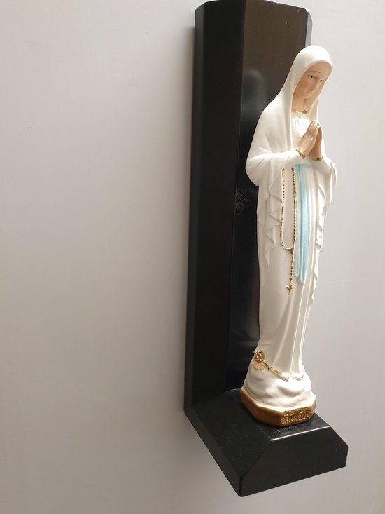 Onze Lieve Vrouw Banneux - gips beeld 23 cm op houten console | bol.com