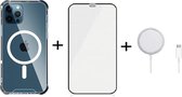 iPhone 12 Pro Max hoesje met Screenprotector & MagSafe oplader - Transparant - iPhone 12 Shock Proof - iPhone Case - Telefoon bescherming