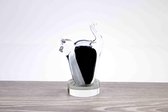 Mini Urn Zwart Witte Kat Mondgeblazen Loranto Glas