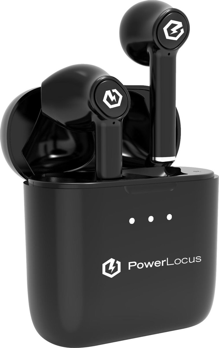 PowerLocus PLX Volledig Draadloze in-ear Oordopjes - USB-C- 44 uur speeltijd - Zwart
