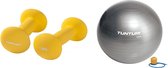 Tunturi - Fitness Set - Neopreen Dumbbellset 2 x 1,5 kg  - Gymball Zilver 90 cm