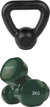 Tunturi - Fitness Set - Vinyl Dumbbell 2 x 2 kg - Kettlebell 4 kg