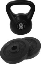 Tunturi - Fitness Set - Halterschijven 2 x 2,5 kg - Kettlebell 8 kg
