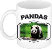 Dieren liefhebber grote panda mok 300 ml - kerramiek - cadeau beker / mok pandaberen liefhebber