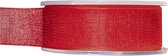 3x Hobby/decoratie rode organza sierlinten 2,5 cm/25 mm x 20 meter - Cadeaulint organzalint/ribbon - Striklint linten rood