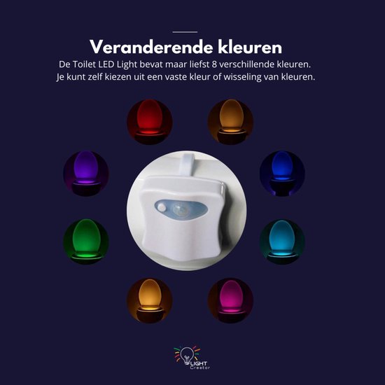 Lightcreator Wc Verlichting 8 Kleuren Toiletpotverlichting Toilet Led Light 9307