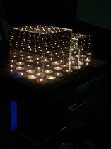 Waxinelichtjeshouder van Glas - Theelichthouder - Waxinelichtjes - Sfeer - Spiegelglas - Kaarshouder - 3D 4 Licht
