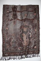 1001musthaves.com Wollen dames winter sjaal in bruin grijs en taupe 70 x 180 cm