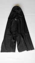 1001musthaves.com Zwarte cashmere heren sjaal met jacquard zeer zachte wol 30 x 160 cm