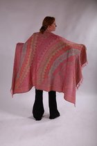 1001musthaves.com Extra grote dames sjaal - dekentje van boiled wool diverse roze tinten met zalm 100 x 200 cm