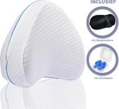 Zendella Orthopedisch Kniekussen voor in Bed + 2x GRATIS 3D Slaapmasker met Oordopjes - Ergonomisch - Zwangerschapskussen - Beenkussen met Traagschuim - Zijslaap kussen - Slaapkussen - Beter 