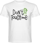 T-Shirt - Casual T-Shirt - Fun T-Shirt - Fun Tekst - Lifestyle T-Shirt - Cactus - Don't touch Me - White - L