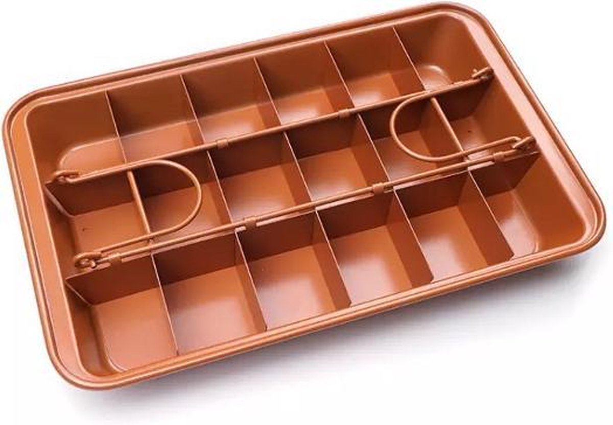 Brownie Bakvorm Metaal - 18 Brownies - Brownievorm - Rechthoekig - 31x20x4 cm - Antiaanbaklaag| Lobster Family