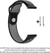 Zwart Grijs Siliconen Bandje voor 20mm Smartwatches - zie compatibele modellen van Samsung, Pebble, Garmin, Huawei, Moto, Ticwatch, Seiko, Citizen en Q – 20 mm black grey rubber sm