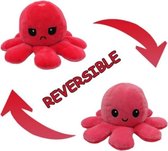 Denics - Knuffel Octopus - Roze/Rood - Mood Knuffel Omkeerbaar - Reversible Octopus - Octopus Knuffel - Emotie Knuffel - Verwisselbaar - Blij en Boos knuffel