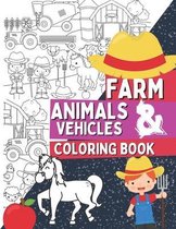 Farm Animals & Vehicles Coloring Book