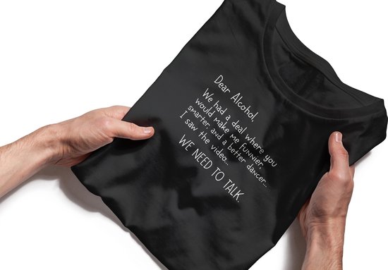T-shirt Dear Alcohol - Homme - Taille M - Zwart