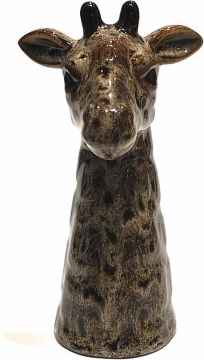 Vaas "Giraffe" S bruin aardew 11x11x19cm