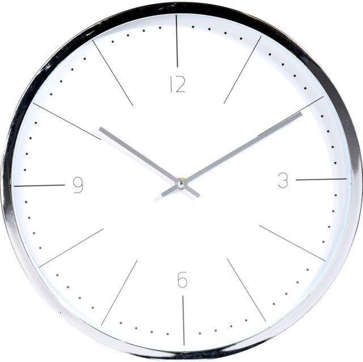 Ronde Wandklok, Glamour Stijl, 40 cm - Wandklok met Witte Wijzerplat - Subtiele Wandklok - Stijlvolle Interieurelement