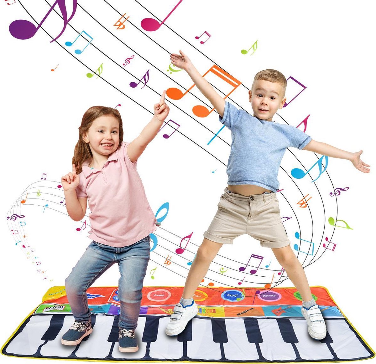 DePlay XL Piano Mat - Speelmat - Dansmat - Keyboard - Speelkleed Baby - Acht Instrumenten - Anti-sli