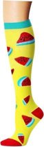 Compressiesokken - Compressiekousen - sokken - kousen - leuke print watermeloen - geel / rood - maat L / XL - 1 paar