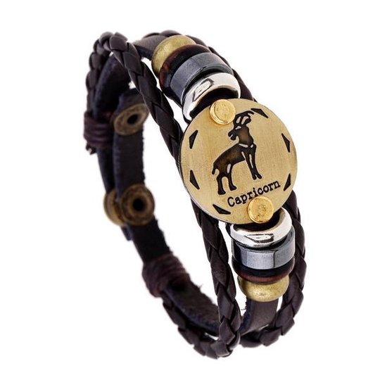 Bracelet cuir zodiaque capricorne 4014