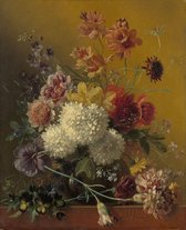 Luxe Wanddecoratie - Fotokunst 'Stilleven met bloemen, Georgius Jacobus Johannes van Os, 1820 - 1861' - Hoogste kwaliteit Plexiglas - Blind Aluminium Ophangsysteem - 80 x 120 - Ako