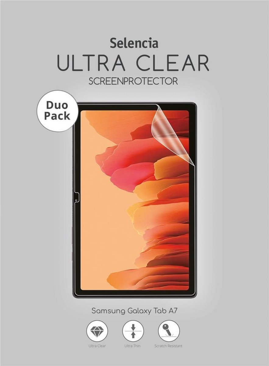 Selencia Screenprotector Geschikt voor Samsung Galaxy Tab A7 - Selencia Duo Pack Ultra Clear Screenprotector tablet