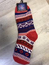 Fleece socks - Huissokken Rood maat 35-38 Antislip & Warme binnenvoering