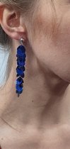 Pailletten oorbellen - Kobalt blauw/ donker blauw - Disco