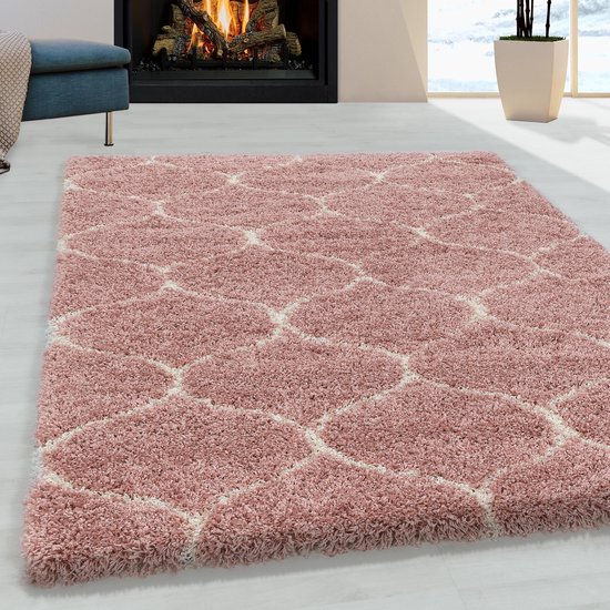 Tapis Himalaya Opéra Doux Shaggy à Poils Longs Rose - 200x290 CM