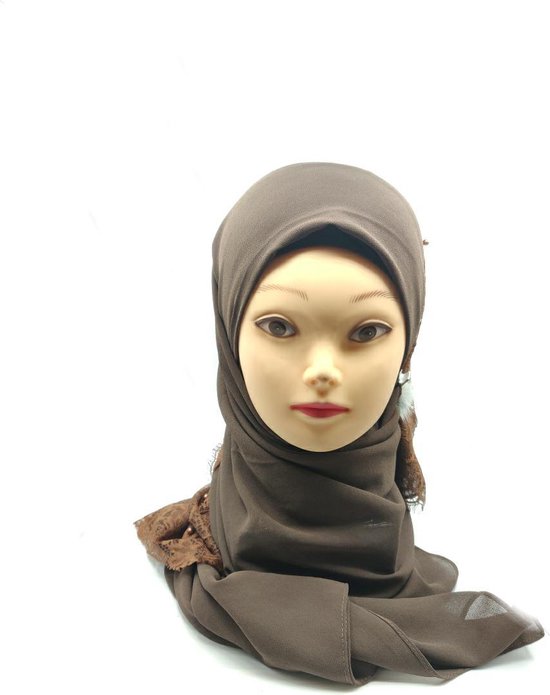 rain excel liquid Foulard, écharpe, hijab de luxe avec dentelle et perles. | bol.com