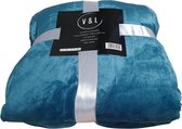 Fleece deken - fleece plaid - 150 x 200 - super zacht - 280 gsm - Turquoise