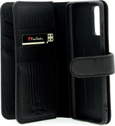 Pierre Cardin Zwart hoesje voor Samsung Galaxy S20 - Book Case - Echt leder