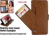 EmpX.nl Samsung Galaxy A60 Khaki Boekhoesje | Portemonnee Book Case | Flip Cover Hoesje | Met Multi Stand Functie | Kaarthouder Card Case | Beschermhoes Sleeve | Met Pasjeshouder & Magneet Sl