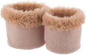 J-Line Set Van 2 Bloempotten Pluche Roze
