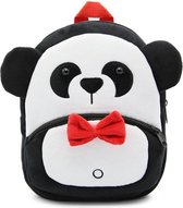 Dieren Rugzak voor Peuters - Knuffel - Geschenk - Idee  - Funny - 3D - Panda - Pandabeer - Zachte Velvet - Kleuter - Schooltas - Backpack - Zwart - Wit - Meisje - Jongen