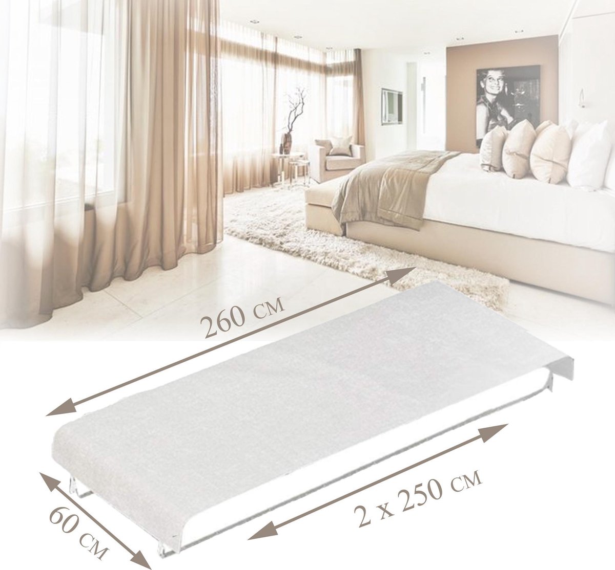 Bol Com Matraswig Wit Liefdesbrug Antislip Matrasonderlegger Bedbinder Deluxe 60 X 260 Cm