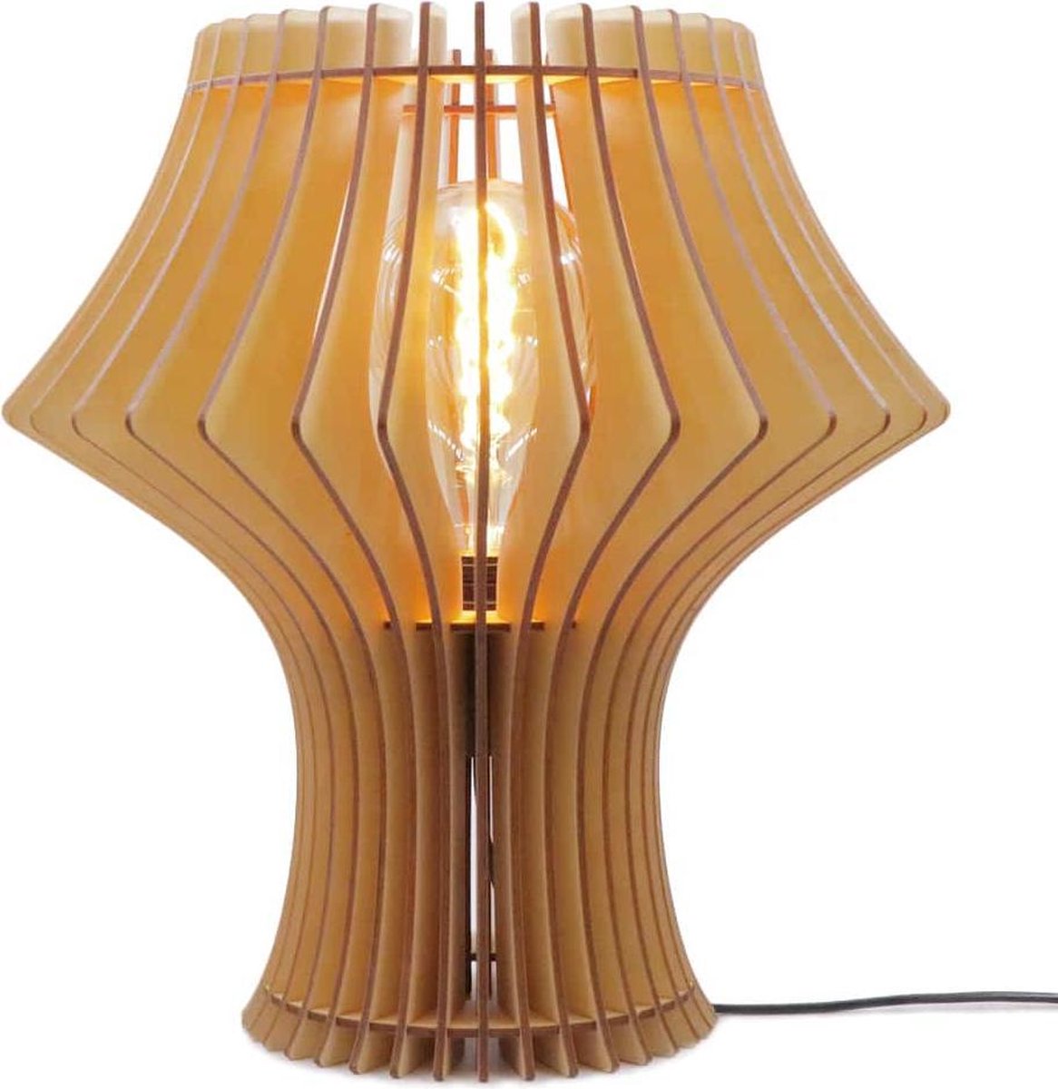 Tafellamp Suillus Ø37 cm blankhout - Houten tafellamp - Dutch Design - Verlichting voor woonkamer, eetkamer, of slaapkamer - Kant en klaar gemonteerde kamerlamp - CoolCuts