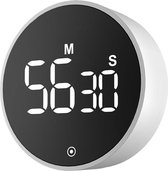 RSQUAD® - Digitale Kookwekker - RSQUAD® - Digitale Timer Met LED Scherm - Magnetisch - Handige Draaiknop - Keukentimer - Wit