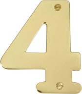 Metalen huisnummer ‘4’ hoogte 11 cm | MESSING